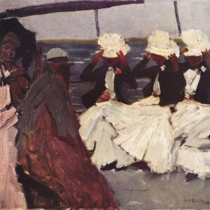 Promenade deck with three ladies by George Hendrik Breitner, hand-painted oil painting reproduction