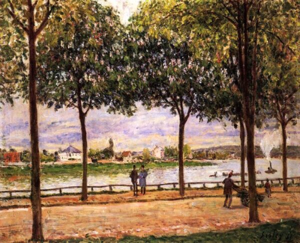 Promenade of Chestnut Trees by Alfred Sisley, hand-painted oil painting reproduction