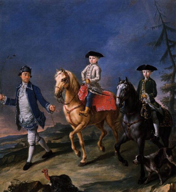 Promenade on Horseback by Pietro Longhi, hand-painted oil painting reproduction