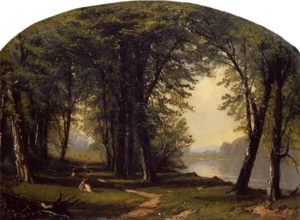 Promenade on Ring Rock by Jasper Francis Cropsey, hand-painted oil painting reproduction
