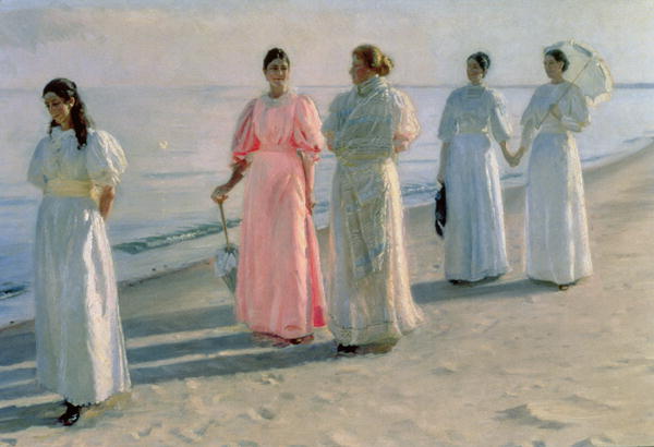 Promenade on the Beach by Michael Peter Ancher, hand-painted oil reproduction