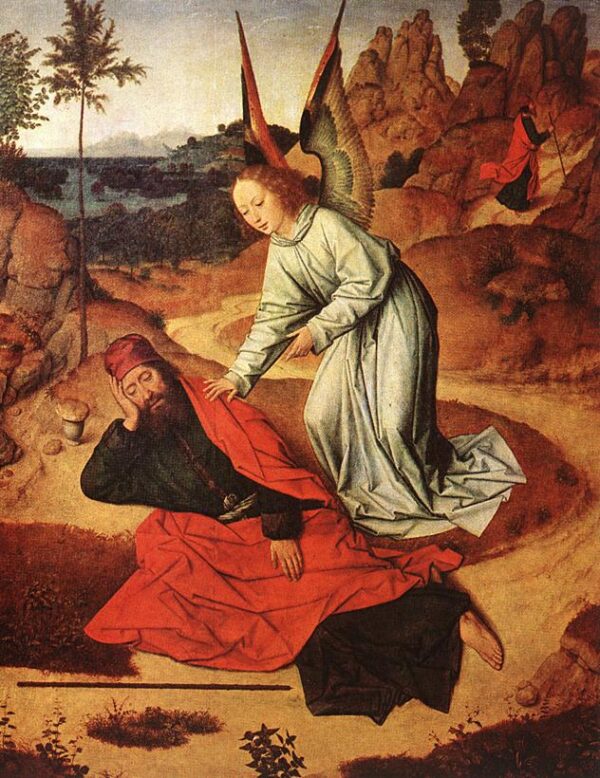 Prophet Elijah in the Desert by Dieric Bouts the Elder, hand-painted oil painting reproduction