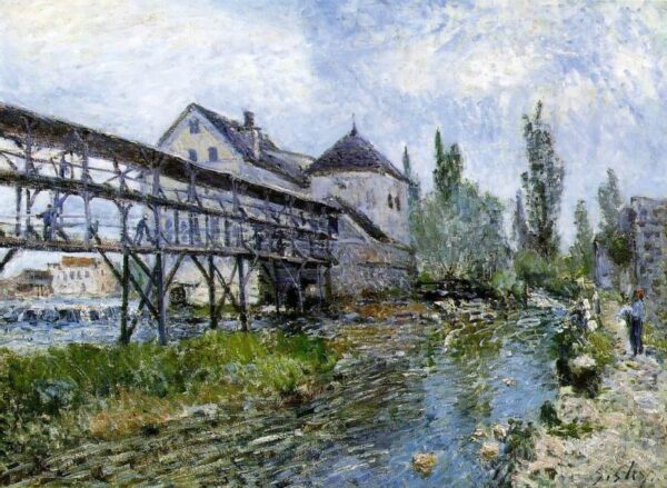 Provencher’s Mill at Moret by Alfred Sisley, hand-painted oil painting reproduction