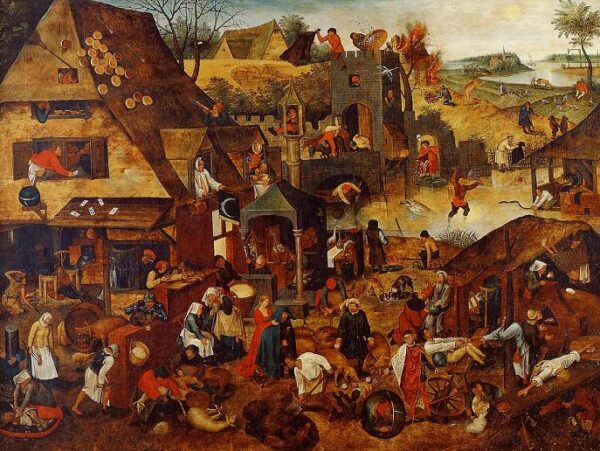Proverbs by Pieter Brueghel the Younger, hand-painted oil painting reproduction