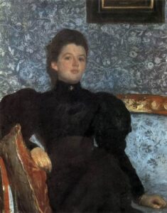 Portrait of Countess V.V. Musinoy-Pushkina by Valentin Alexandrovich Serov, hand-painted oil painting reproduction