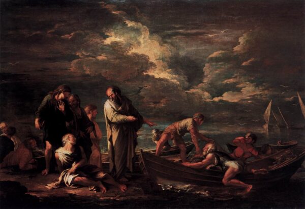Pythagoras and the Fisherman by Salvator Rosa, hand-painted oil painting reproduction