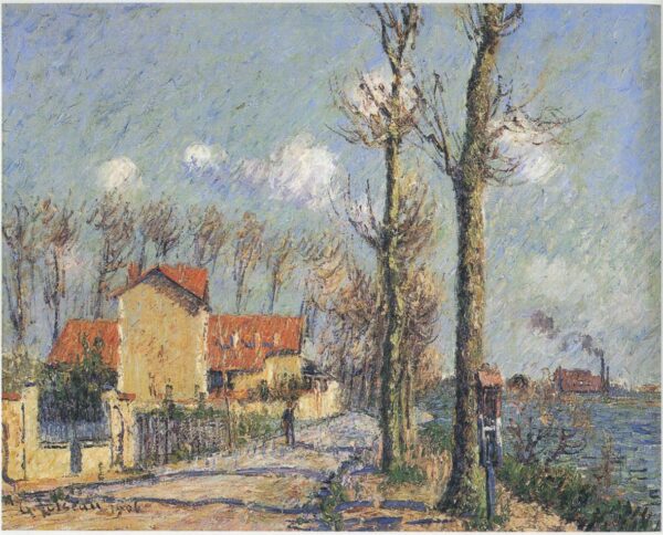 Quay of Pothius in Pontoise by Gustave Loiseau, hand-painted oil reproduction