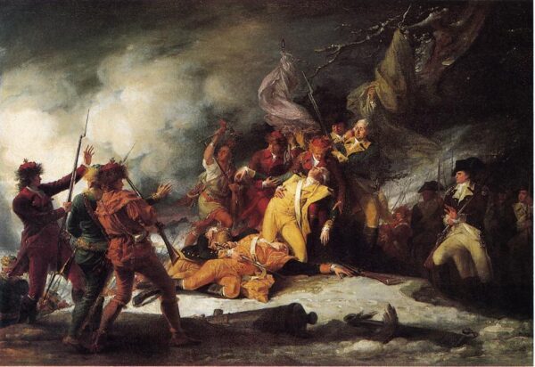 Death of General Montgomery in the Attack on Quebec by John Trumbull, hand-painted oil painting reproduction