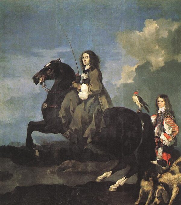 Queen Christina of Sweden on Horseback by Sébastien Bourdon, hand-painted oil painting reproduction