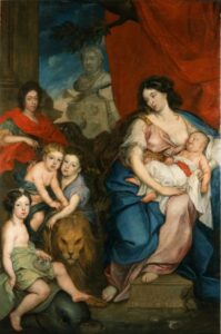 Queen Marie Casimire with Children by Jerzy Siemiginowski-Eleuter, hand-painted oil painting reproduction