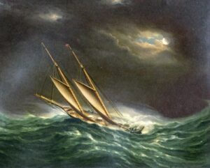 Fleetwing During The Great Ocean Race by James E Buttersworth, hand-painted oil painting reproduction