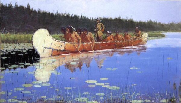 Radisson and Groseilliers by Frederic Remington, hand-painted oil painting reproduction