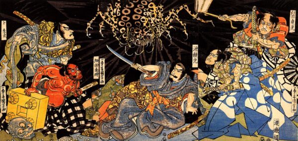 Raiko Tormented by the Earth Spider by Utagawa Kuniyoshi, hand-painted oil painting reproduction