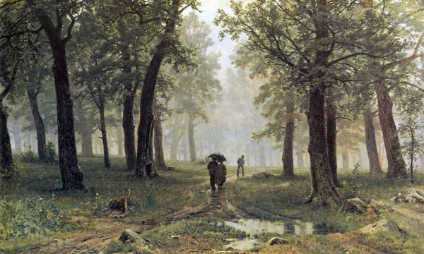 Rain in an Oak Forest by Ivan Shishkin, hand-painted oil painting reproduction