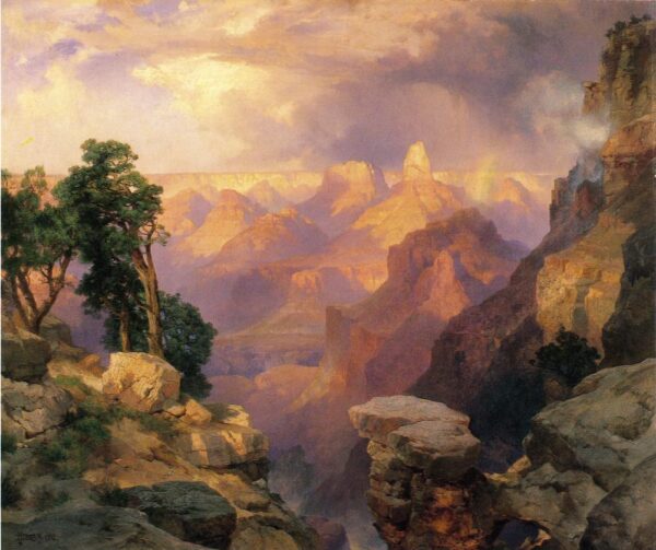 Grand Canyon with Rainbows by Thomas Moran, hand-painted oil painting reproduction