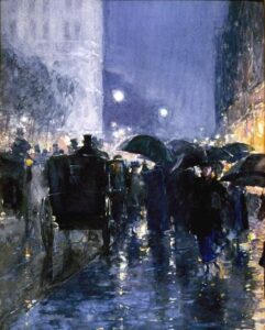 Rainy Night by Frederick Childe Hassam, hand-painted oil painting reproduction