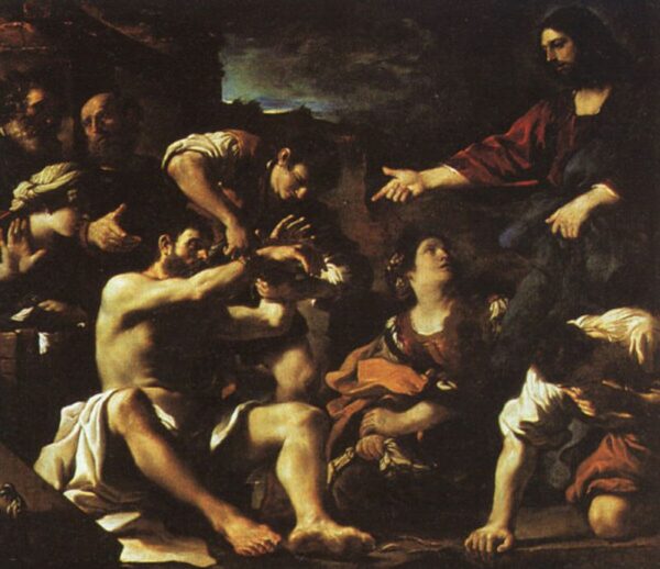 Raising of Lazarus by Guercino, hand-painted oil painting reproduction