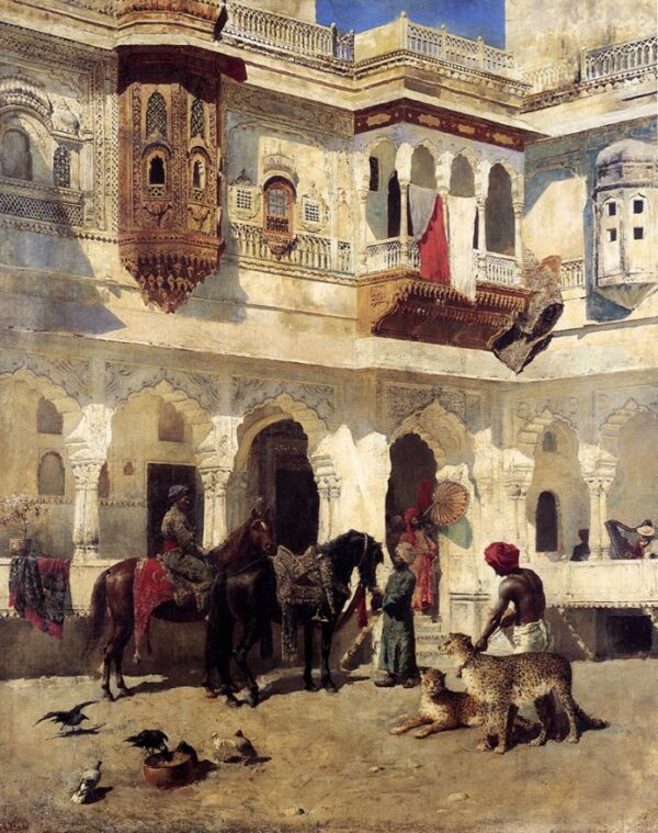 Rajah Starting On A Hunt by Edwin Lord Weeks, hand-painted oil painting reproduction