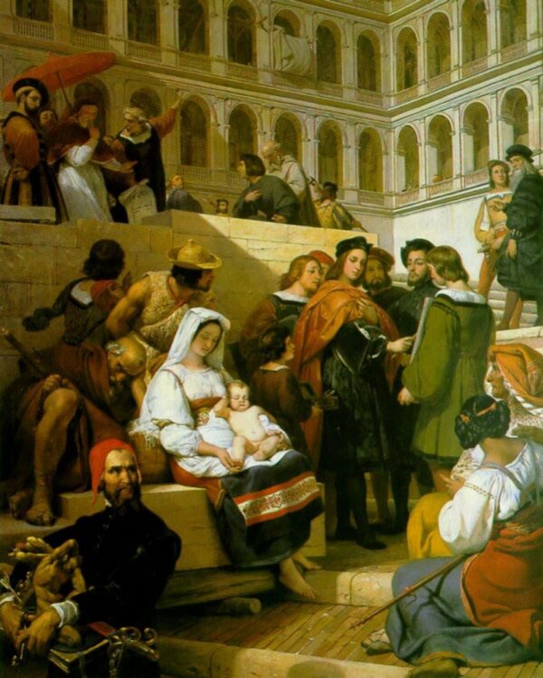 Raphael and Pope Leo X by Horace Vernet, hand-painted oil painting reproduction