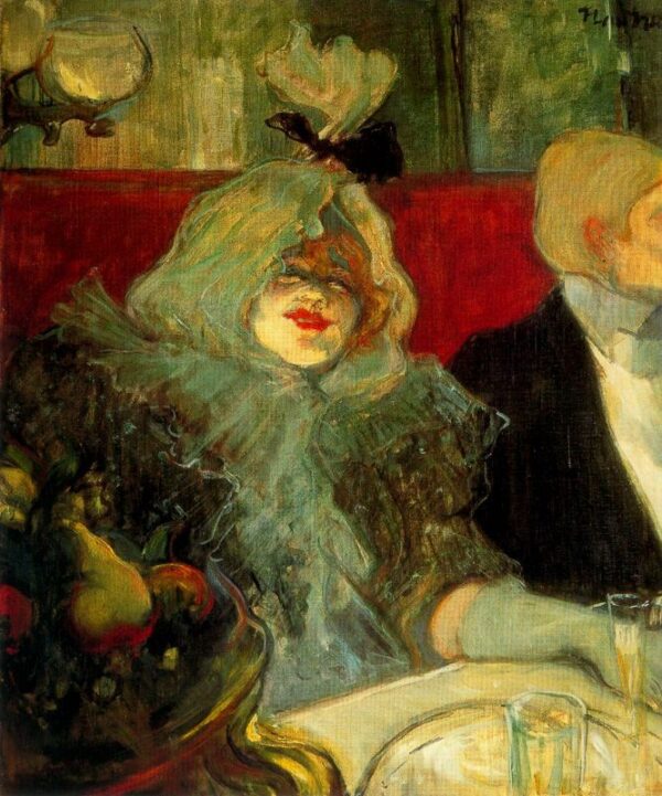 In a Private Room at the Rat Mort by Toulouse-Lautrec, hand-painted oil painting reproduction