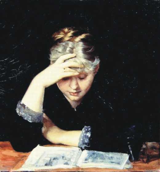 Reading by Marie Bashkirtseff, hand-painted oil reproduction