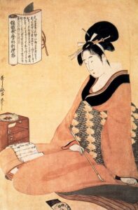 Reading A Letter by Kitagawa Utamaro, hand-painted oil painting reproduction