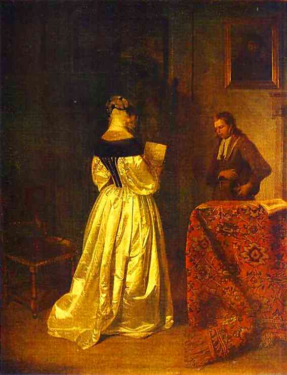 Reading A Letter by Gerard ter Borch, hand-painted oil reproduction