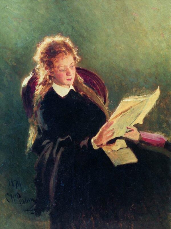 Reading Girl by Ilya Repin, hand-painted oil painting reproduction