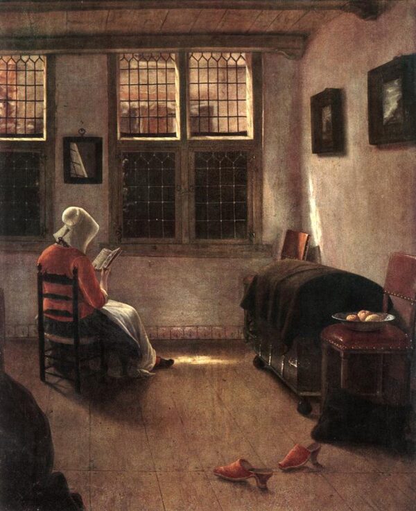 Reading Woman by Pieter Janssens Elinga, hand-painted oil painting reproduction