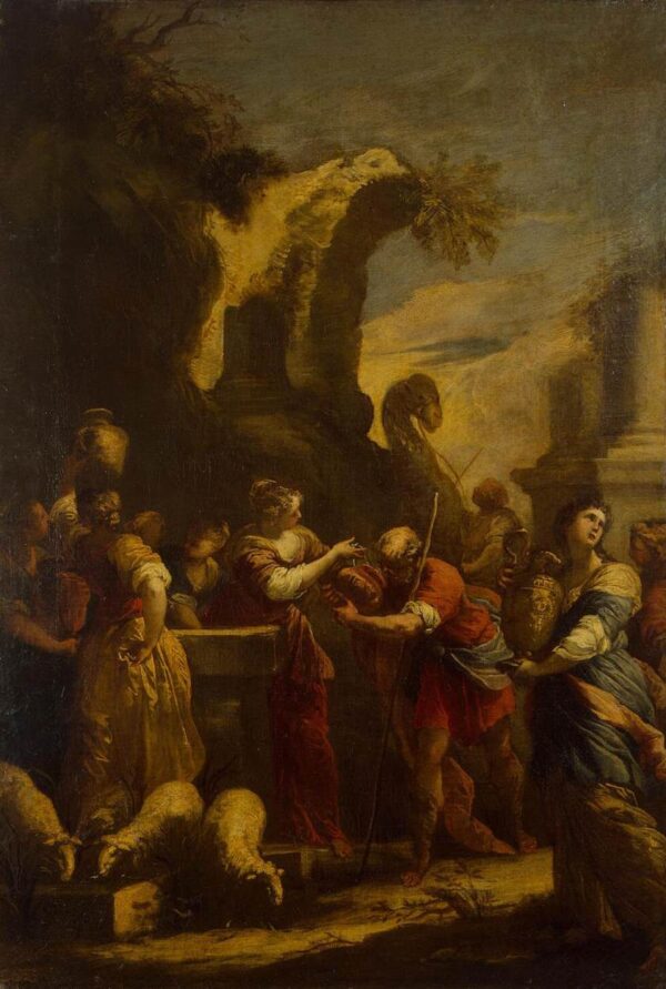 Rebecca at the Well by Valerio Castello, hand-painted oil painting reproduction