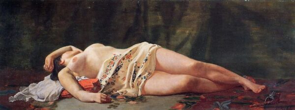 Reclining Nude by Jean Frederic Bazille, hand-painted oil reproduction