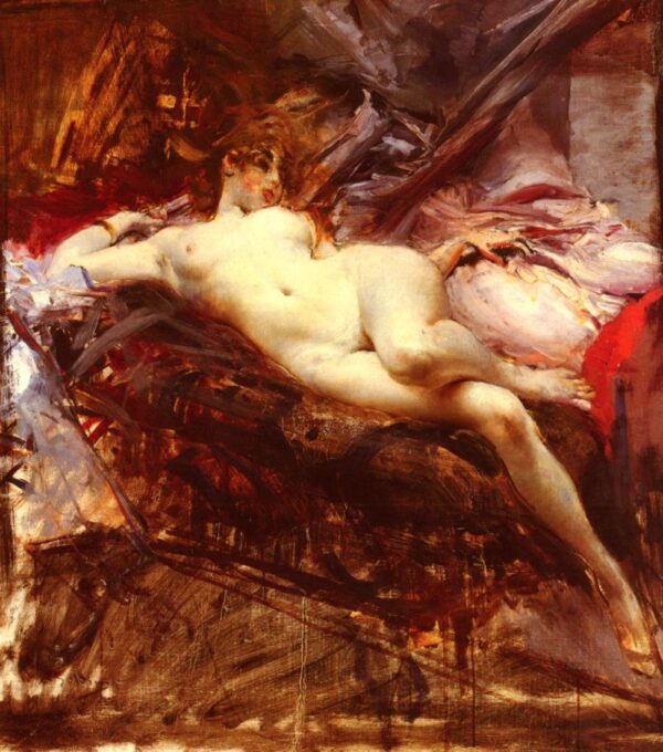 Reclining Nude by Giovanni Boldini, hand-painted oil painting reproduction