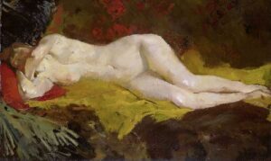 Reclining Nude v by George Hendrik Breitner, hand-painted oil painting reproduction