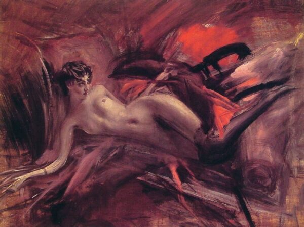 Reclining Nude v by Giovanni Boldini, hand-painted oil painting reproduction