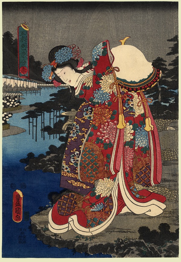 Red by Utagawa Kunisada, hand-painted oil reproduction