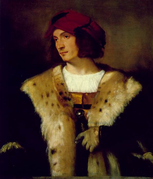 Portrait of a Man in a Red Cap by Titian, hand-painted oil painting reproduction