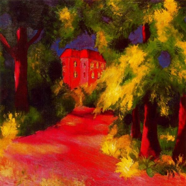 Red House In The Park by August Macke, hand-painted oil painting reproduction