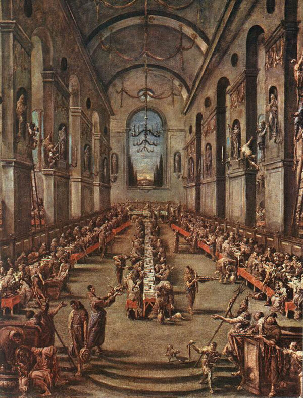 The Observant Friars in the Refectory by Alessandro Magnasco, hand-painted oil painting reproduction