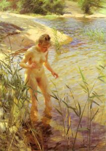 Reflections by Anders Zorn, hand-painted oil painting reproduction