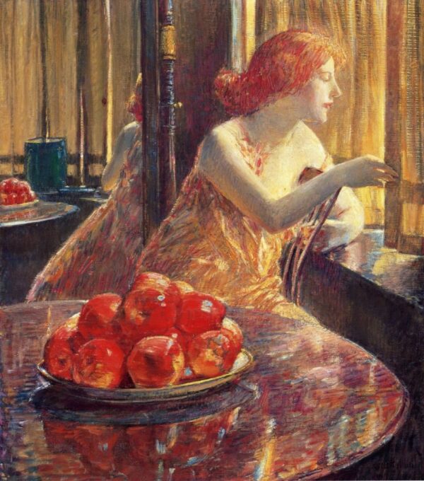 Reflections (Kitty Hughes) by Frederick Childe Hassam, hand-painted oil painting reproduction