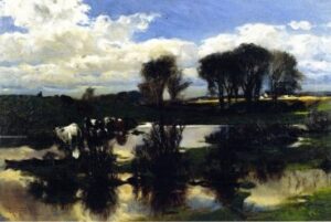 Reflections Michigan Landscape by Mathias J Alten, hand-painted oil painting reproduction