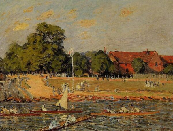 Regatta at Hampton Court by Alfred Sisley, hand-painted oil painting reproduction