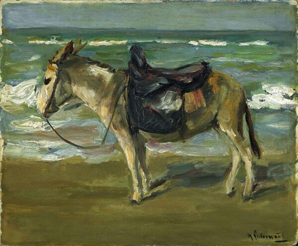 Reitesel am Strand by Max Liebermann, hand-painted oil painting reproduction
