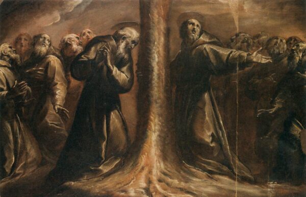 Religious Figures Praying at the Foot of a Tree by Giovanni Battista Crespi, hand-painted oil painting reproduction
