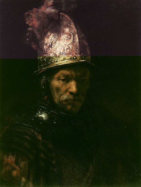 Man in a Golden Helmet c.1650 by Rembrandt, hand-painted oil painting reproduction