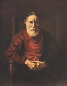 Portrait of an Old Man in Red 1652 to 54 by Rembrandt, hand-painted oil painting reproduction