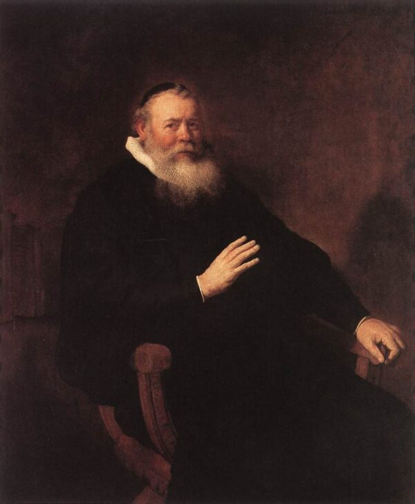 Portrait of Eleazer Swalmius 1637 by Rembrandt, hand-painted oil painting reproduction
