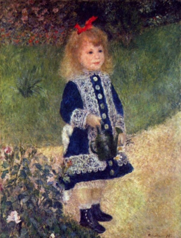 A Girl with a Watering Can by Pierre-Auguste Renoir, hand-painted oil painting reproduction