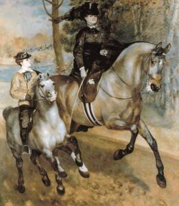 A Morning Ride in the Bois de Boulogne by Pierre-Auguste Renoir, hand-painted oil painting reproduction