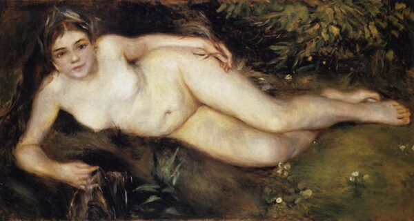 A Nymph by a Stream by Pierre-Auguste Renoir, hand-painted oil painting reproduction
